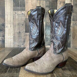 Tony Lama 6258 Vintage Sueded Bull Shoulder Cowboy Boots Mens 8 D